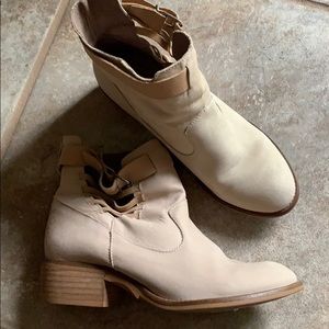 Light taupe ankle booties, size 8.5
